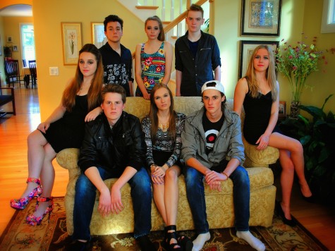 First Row (left to right): Grace Sopko, Erik Martinson, Kirsten Mose, Zack Triska, Tatum Lanley.  Back Row (left to right): Billy Reich, Morgan Taylor, Chris Knudsen