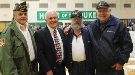 Veterans, David Gass, Palph Pechamio, Harold R. Neely, and David Ronskie say their farewell to York High school.