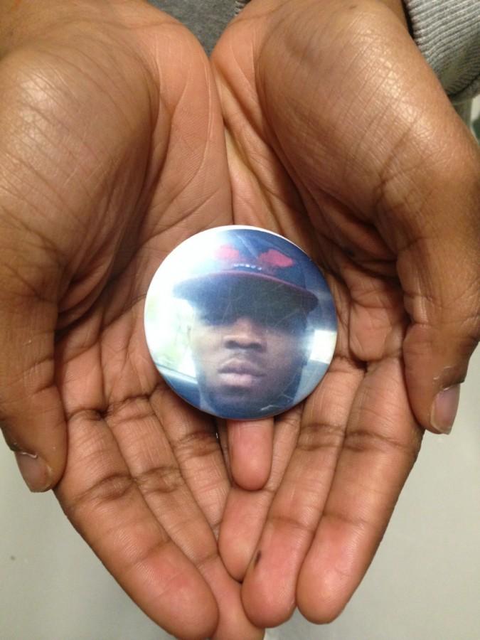 Who is on the pin?
My brother.
Why are you wearing a pin of him?
He was shot and killed in Chicago.
** He was 21.