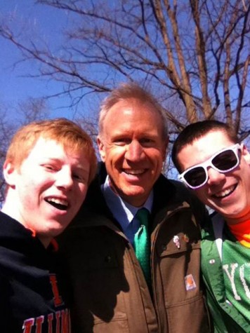 Johnny Dicanio, and Robert Hanrahan taking a selfie with Governor, Bruce Rauner. 