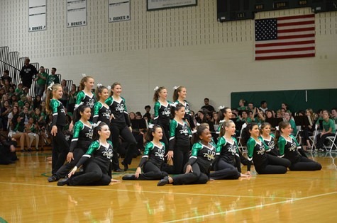 York Poms perform at the Homecoming Pep Rally.