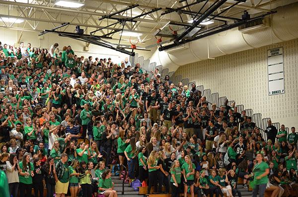 Sophomores get loud at the Homecoming Pep Rally.