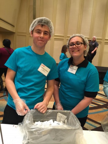 York students pack food for