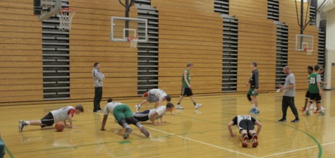 York's boys crank out some push-ups for coach. 