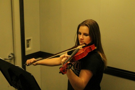 "I'm inspired by other songs and cords then I try to recreate them in a way I like." said junior Brianna Zientara