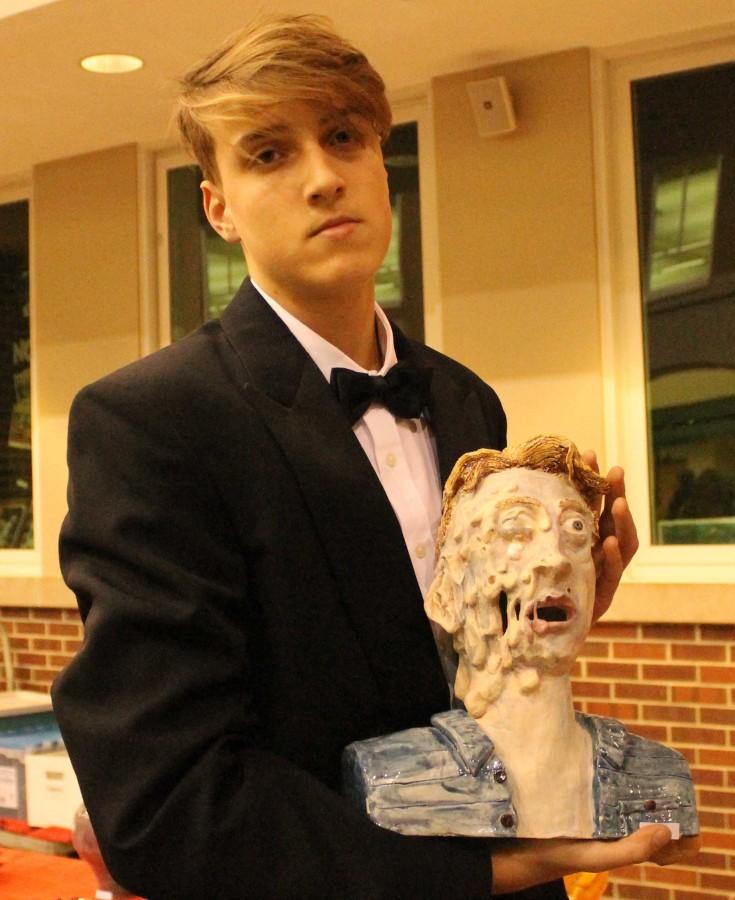 I feel really good about placing 1st, its kind of surprising. My inspiration for my sculpture was that I wanted to create something that would terrify people, said senior Josh Resing