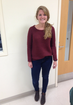 Allison Aupperle smiles before she teaches 
her 6th period Spanish 2 Class.