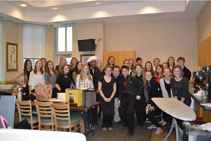 All competitors in Friday’s FCCLA regionals competition pose for a photo prior to heading to College of DuPage.