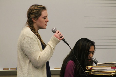 "I feel good and we put in alot of hard work," said sophpmores Sydney Morenz (left). "We just picked the song and we did great for a last minute change," said sophomore Ally Ong (right). 