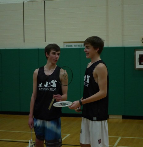 Jordan Cicerone (left) and Evan Haug (right) stand tall after winning the Championship game. 