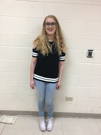 Shoulder cut outs and light wash jeans are expected to be hugely popular in the spring of 2016 (Emma Phillips, sophomore).