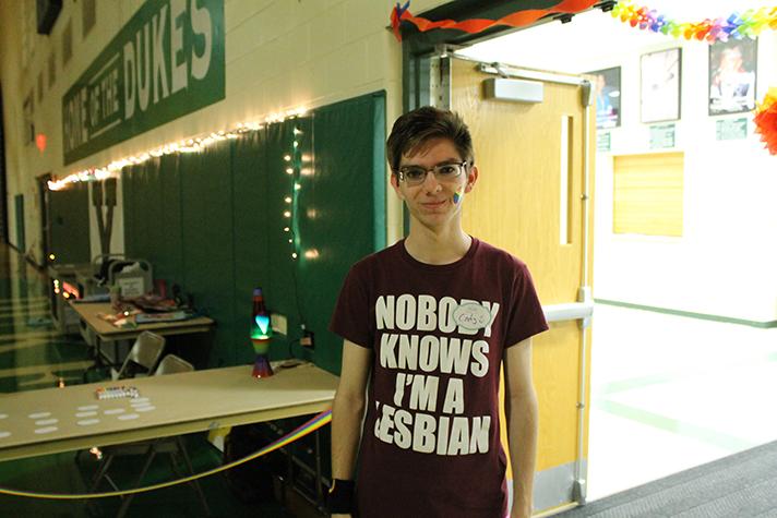 Senior, Cody Seiber shows off his pride at Night of Noise.