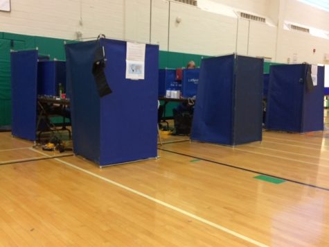 Students find out their Hemoglobin levels and iron levels of their blood and take their temperature prior to donating in these private booths.