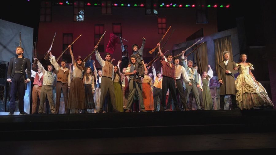 The cast of Les Miserables finishes Act I with One Day More. | Photo by Rebecca Rogers