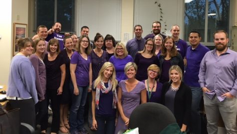 English department dons various shades of purple.