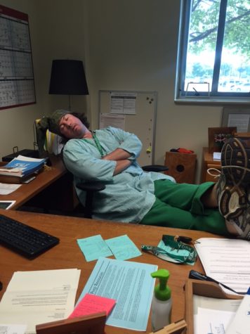 Mr. Ryan Doherty, Assistant Principal for Curriculum and Instruction, kicks off the week in his PJ's. 