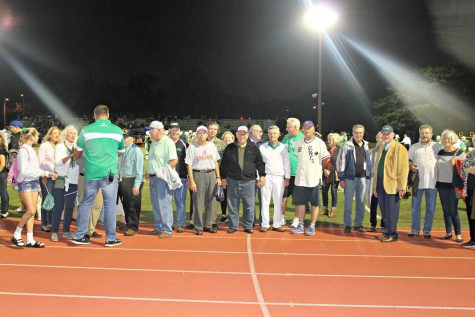Past York alumni attend this year's homecoming game.