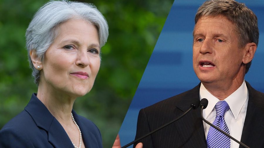 Green Party candidate Jill Stein (left) and Libertarian Party candidate Gary Johnson (right)