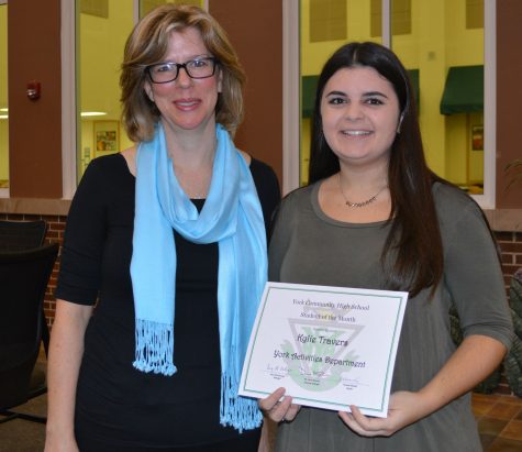 Senior Kylie Travers, Student of the Month for Activities, was nominated by Ms. Suzanne Hamidi.