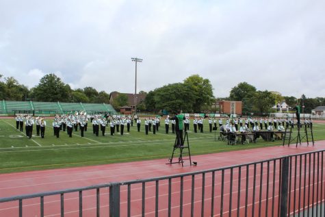 York performs one of their beloved half time shows for their guests. 