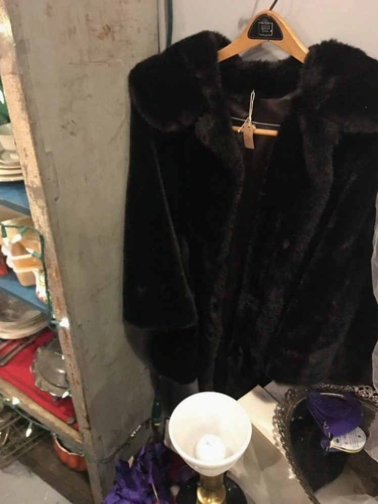 A fur coat on display in a vintage store that would keep you warm in the brisk Chicago winters. 