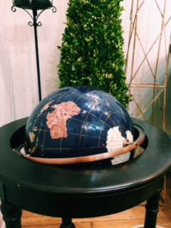 A globe adorns The Garden Room, a new establishment of the coffee shop.
