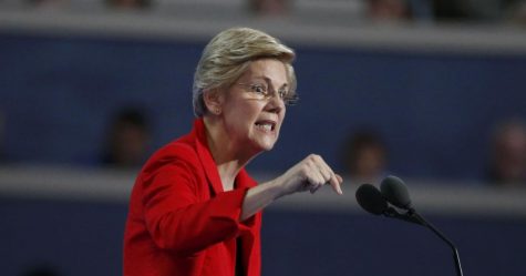 Senator Elizabeth Warren (D-Ma) speaking at the Democratic National Convention on July 25th, 2016. Senator Warren is known for her left-wing ideology making her a possible leader following the 2016 election.