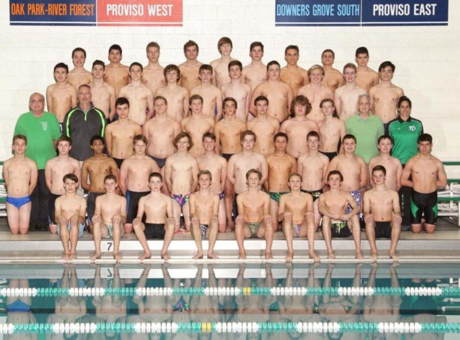 This years boys swim and dive team is pictured.