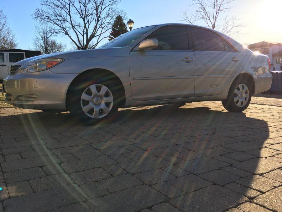 Mike Mancinis 2002 Toyota Camry is parked in his driveway.