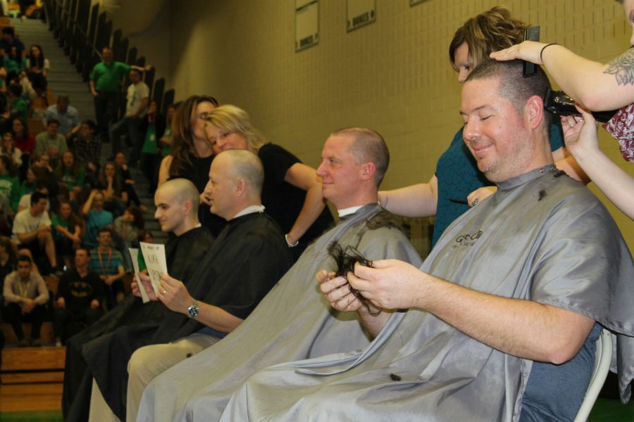 Members of the York community brave the shave for St. Baldricks. March 2017