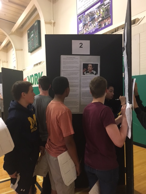 Freshmen circulate through the South Gym, responding to a number of recent or current sexual assault cases during the Erins Law Forum. April 18, 2017.