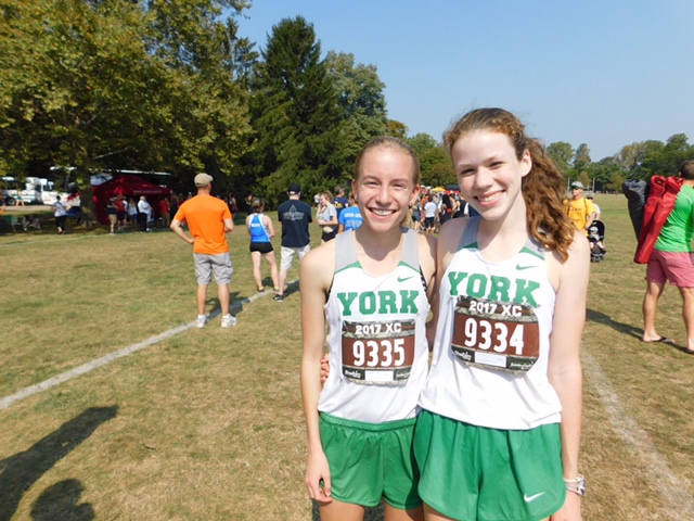 Sophmores Emma Kern (left) and Lydia Hickey (right) are all smiles after finishing their race at Detweiller Park last Saturday