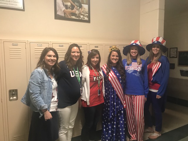 FCS teachers show their USA spirit. Wed. Sept. 20, 2017. 