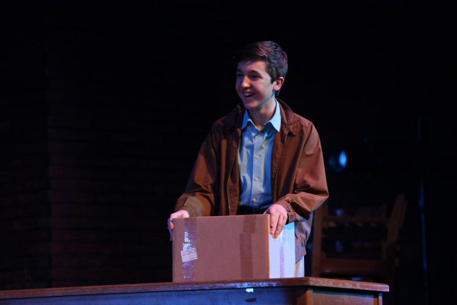 Grocery Boy, played by junior David Hansen, had the audience in stitches during a tense moment in the third act. 