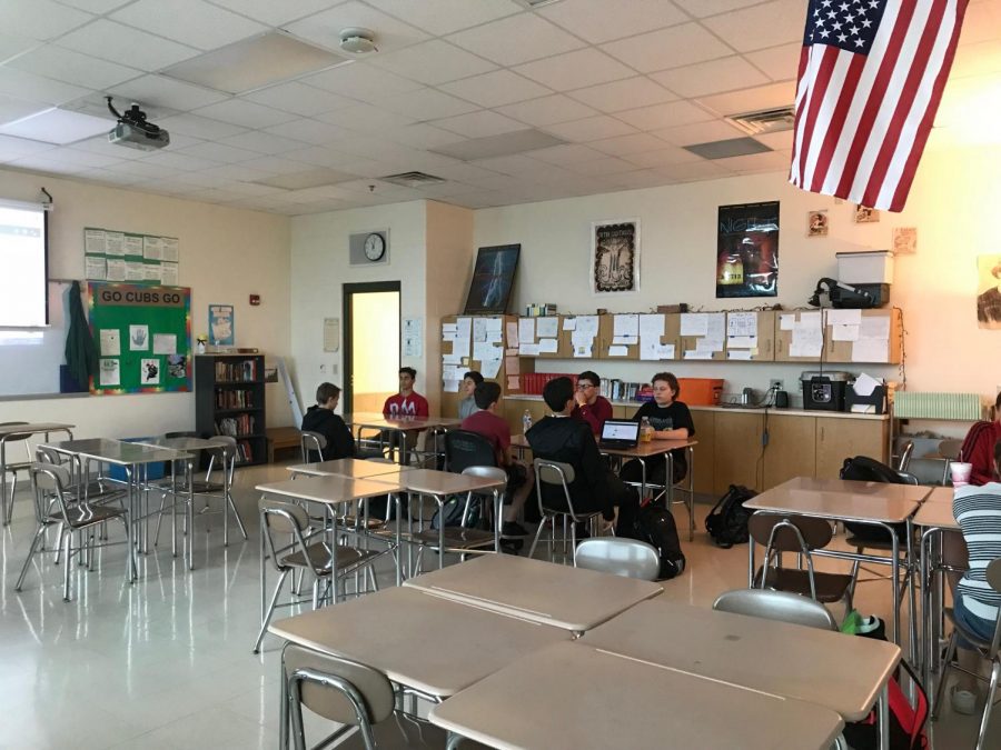 Mr. Fullers 4b section of FOG participates in a mindfulness breathing activity in order to help relieve stress and anxiety.