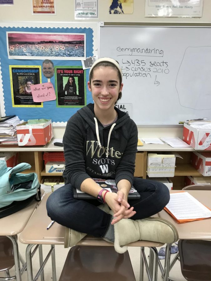Senior Georgina Tierney, member of empower, helps plan National Love Your Body with her fellow empower members. “I really like my legs because I run track and cross country. You’re sitting in class and you’re ten minutes out from the bell and you’re like, ‘I could be a mile away by the time the bell rings’ and that’s just something your body can do, said Tierney. 