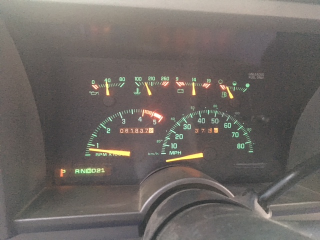 Proof that the Chevy has incredibly low miles. 