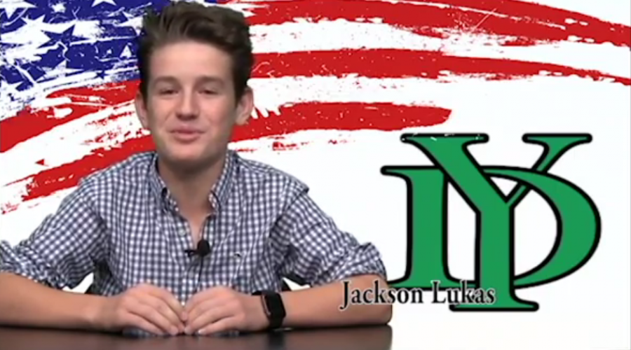 Jackson Lukas gives his campaign ad for students to see before electing him  the Freshman Class President of 2017. 