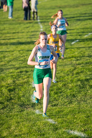Abby Moriarty, sophomore, runs for first place in conference. Oct. 18, 2017.