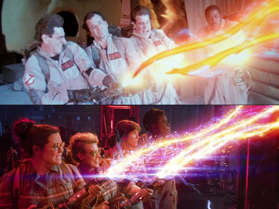 The Ghostbusters 1984 original compared to Ghostbusters 2016 all-female remake. 