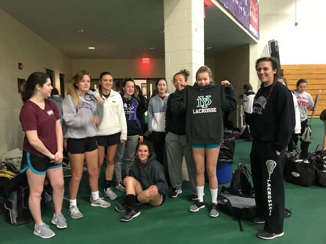 The York girls lax squad preparing themselves for the morning workout at 5:30 A.M..  Fri., Dec. 8, 2017.