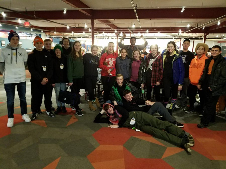 Participants unite together for a group photo after a long day of skiing on Jan. 26. 