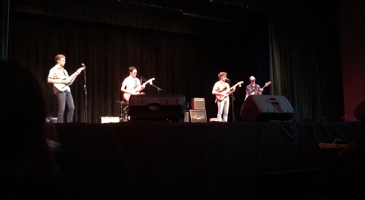 Senior band Squad Wipe performing a cover of Escape in Talent Show A.