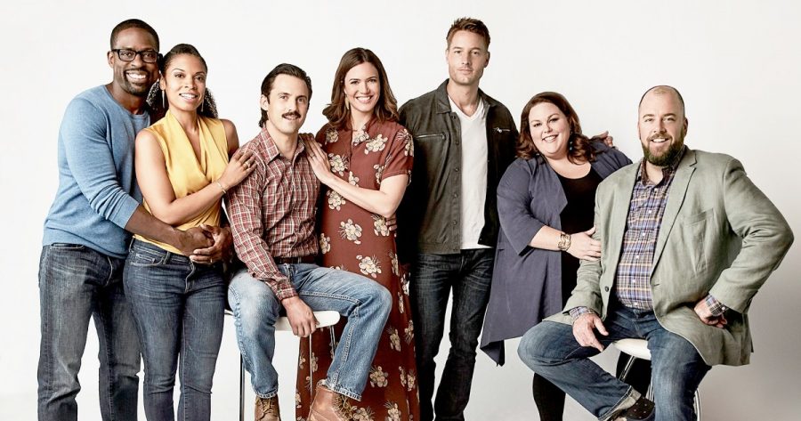 The cast of This is Us: Randall Pearson, Beth, Jack, Rebecca, Kevin, Kate, and Toby Damon. 