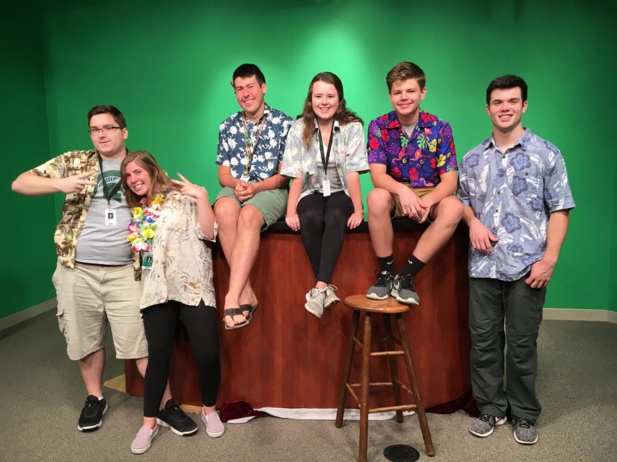 YTV seniors sport Hawaiian shirts and leis for this years Tropical Tuesday. Photo by Ronan Doyle 