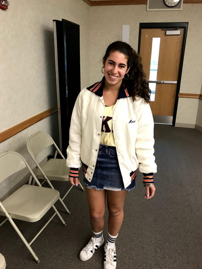 Senior Mia Hackett adorns an outfit that is a complete blast from the past. 