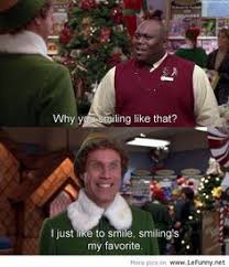 Throughout the film, its very apparent that Buddy the Elf is characterized as overall very happy. 