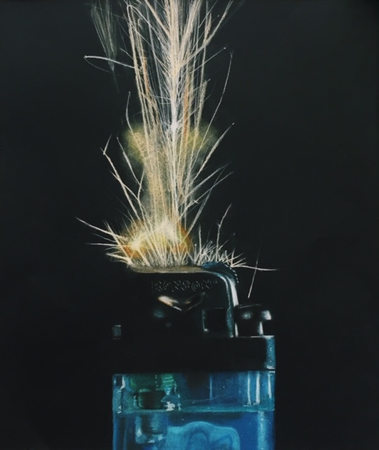 The second pastel drawing of a lighter by Hannah Graber.