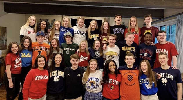 Group of seniors get together to celebrate National College Decision day. May 1, 2019.