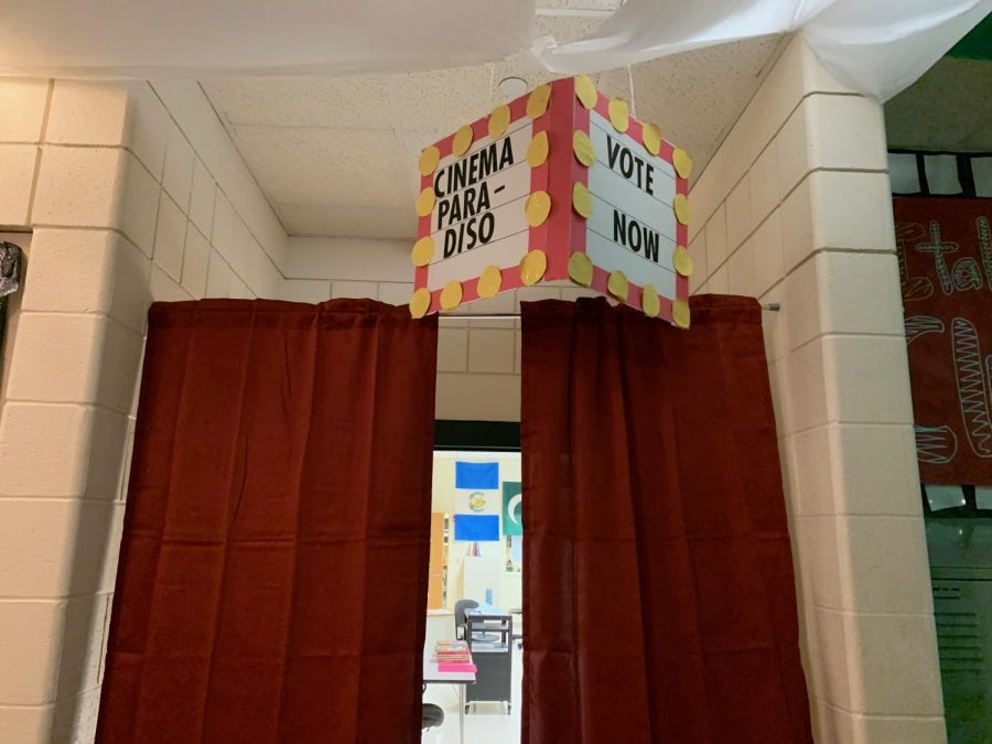 Italian Club went to the measures of installing curtains that resemble movie curtains into their assigned hallway.